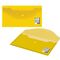 Папка-конверт с кнопкой МАЛОГО ФОРМАТА (250х135 мм), прозрачная, желтая, 0,18 мм, BRAUBERG, 224032