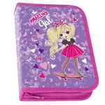 Пенал ПИФАГОР, 1 отделение 1 откидная планка, полиэстер, 19х13 см, "Amazing Girl", 271518