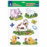 Украшение для окон и стекла ЗОЛОТАЯ СКАЗКА "Забавные зверюшки 1", 25,8х33,5 см, ПВХ, 591235