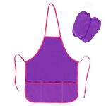 Фартук с нарукавниками для уроков труда ПИФАГОР, 3 кармана, стандарт, 44x55 см, фиолетовый, 228358