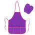 Фартук с нарукавниками для уроков труда ПИФАГОР, 3 кармана, стандарт, 44x55 см, фиолетовый, 228358