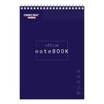 Блокнот БОЛЬШОЙ ФОРМАТ (200х290 мм) А4, 80 л., гребень, картон, жесткая подложка, клетка, ОФИСМАГ, темно-синий, 129865