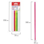 Закладки-ляссе "НЕОН" для книг А4 (длина 38 см) ПИФАГОР, клейкий край, 3 ленты, 111646