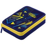 Пенал 2 отделения, 200*140*45 Berlingo "Triangles", полиэстер