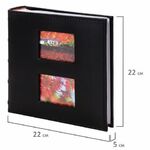 Фотоальбом BRAUBERG "Autumn" на 200 фото 10х15 см, под кожу, бумажные страницы, бокс, черный, 391191