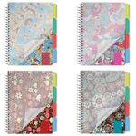 Тетрадь-блокнот 150 л., A5, 170x215 мм BRAUBERG, клетка, гребень, обложка пластиковая, 4 разделителя, "Foxy Lady", 401794