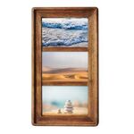 Рамка из мангового дерева BRAUBERG LOFT TRINITY, 3 фото 10х15 см, акриловый экран, 20х35,5 см, 391282