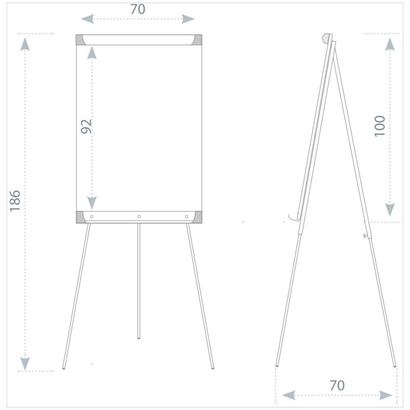 Флипчарт Berlingo "Premium", 70*100см, на треноге, регулировка по высоте, полочка