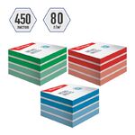 Блок для записи на склейке Berlingo "Megatop" 9*9*4,5см, цветной