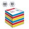 Блок для записи на склейке Berlingo "Rainbow" 8*8*8см, цветной