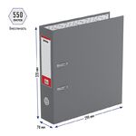 Папка-регистратор Berlingo "Standard", 70мм, бумвинил, с карманом на корешке, серая