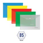 Папка-конверт на кнопке Berlingo, В5, 180мкм, ассорти