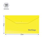 Папка-конверт на кнопке Berlingo, С6, 180мкм, желтая