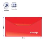 Папка-конверт на кнопке Berlingo, С6, 180мкм, красная