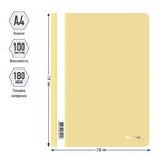 Папка-скоросшиватель пластик. Berlingo, А4, 180мкм, желтая с прозр. верхом