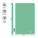 Папка-скоросшиватель пластик. Berlingo, А4, 180мкм, зеленая с прозр. верхом