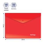 Папка-конверт на кнопке Berlingo, А5+, 180мкм, красная