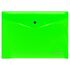 Папка-конверт на кнопке Berlingo "Neon" А4, 200мкм, прозрачная зеленый неон