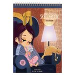 Скетчбук 60л., А4 ArtSpace "Уютный дом", на гребне, МИКС 3 блока (крафт+черный+пастель беж)