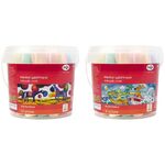 Мелки для асфальта Гамма "Мультики", цветные, 21шт., 7цв., квадратные, пластиковое ведро