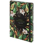 Ежедневник недатированный с резинкой, МАЛЫЙ ФОРМАТ А6 (109х148 мм), BRAUBERG, 128 л., "Авокадо", 114570