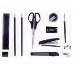 Настольный органайзер OfficeSpace "Витраж", 11 предметов, вращающийся, черный/цветной