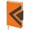 Ежедневник недатированный А5 138x213 мм BRAUBERG "Waves" под кожу, застежка 160 л., оранжевый/черный, 111878