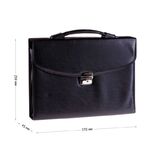 Портфель OfficeSpace "Pulsar", кожзам, черный, 3 отделения, метал. замок, с ремнем