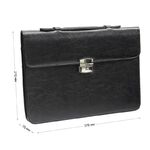 Портфель OfficeSpace "Neptun", кожзам, черный, 3 отделения, метал. замок