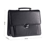 Портфель OfficeSpace "Irida", кожзам, черный, 2 отделения, метал. замок