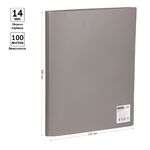 Папка с пружинным cкоросшивателем OfficeSpace А4, 14мм, 450мкм, пластик, серая