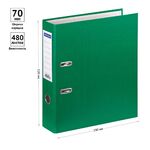 Папка-регистратор OfficeSpace, 70мм, бумвинил, с карманом на корешке, зеленая