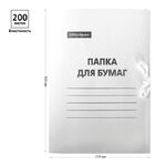 Папка для бумаг с завязками OfficeSpace, картон мелованный, 300г/м2, белый, до 200л.
