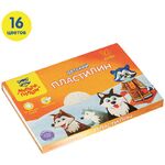 Пластилин Мульти-Пульти "Енот на Аляске", 16 цветов, 240г, со стеком, картон