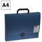 Папка-портфель 1 отделение OfficeSpace А4, 600мкм, на замке, пластик, синий