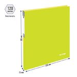 Папка на 2 кольцах Berlingo "Neon", 25мм, 700мкм, неоновая желтая