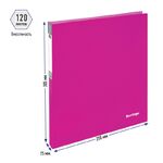 Папка на 2 кольцах Berlingo "Neon", 25мм, 700мкм, неоновая розовая