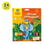 Карандаши цветные Мульти-Пульти "Енот в Индии", 24цв., заточен., картон, европодвес