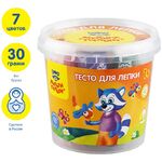 Тесто для лепки Мульти-Пульти "Енот в деревне", 07 цветов*30г, пластиковый стакан