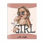 Тетрадь на кольцах А5 (175х215 мм), 240 листов, твердый картон, клетка, с разделителями, BRAUBERG, Cool Girl, 404100