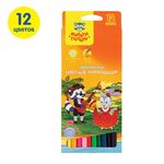 Карандаши цветные Мульти-Пульти "Енот в Испании", 12цв., трехгран., заточен., картон, европодвес