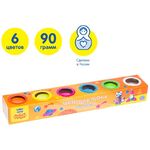 Тесто для лепки Мульти-Пульти "Енот на Луне", 06 цветов*90г, неоновые цвета, картон