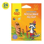 Мелки восковые Мульти-Пульти "Енот на острове Пасхи", 24цв., круглые, картон, европодвес