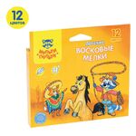 Мелки восковые утолщенные Мульти-Пульти "Енот в Мексике", 12цв., круглые, картон, европодвес