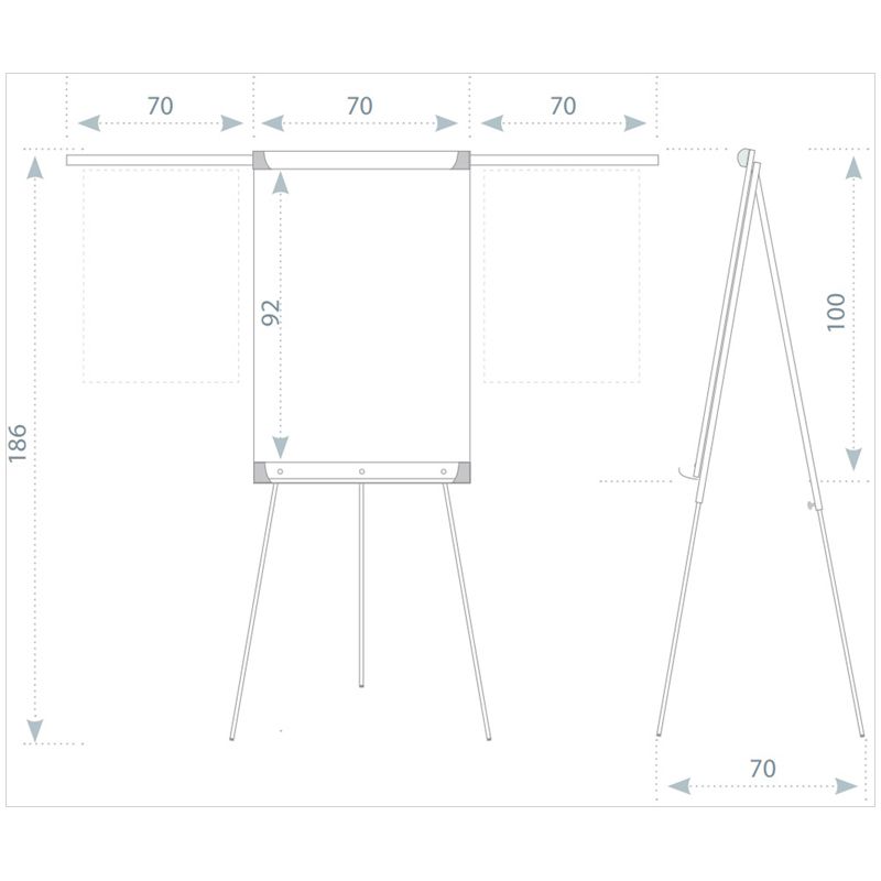 Флипчарт Berlingo "Premium", 70*100см, на треноге, регулировка по высоте, выдвиж. штанги, полочка