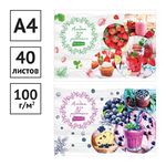 Альбом для рисования 40л., А4, на склейке ArtSpace "Ягодный микс"