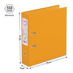 Папка-регистратор Berlingo "Spring", 70мм, бумвинил, двухстор., с карманом, нижний метал. кант, оранжевая