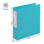 Папка-регистратор Berlingo "Spring", 70мм, бумвинил, двухстор., с карманом, нижний метал. кант, бирюзовая