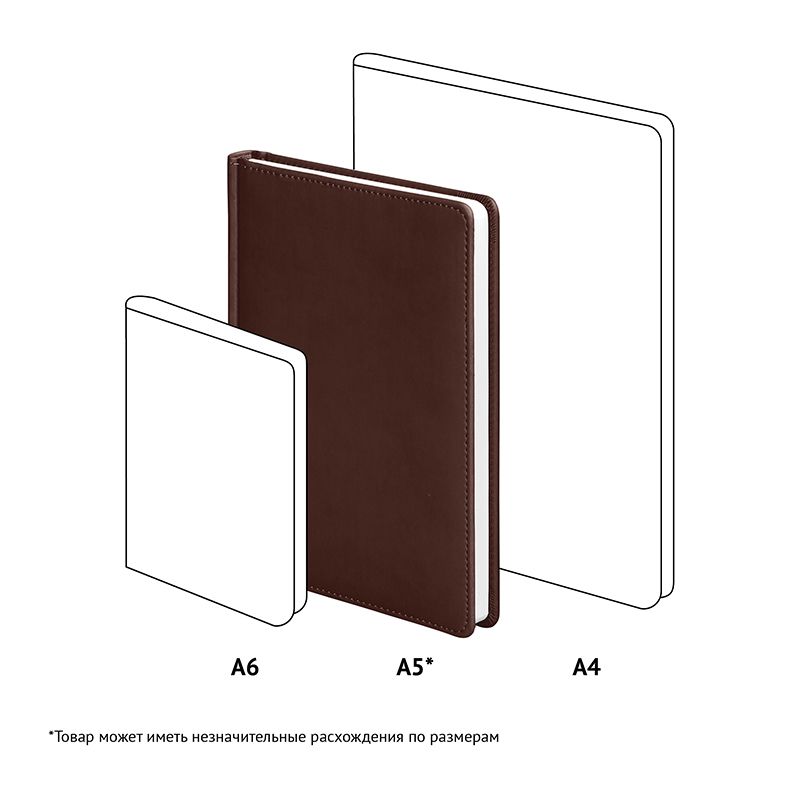 Ежедневник недатир. А5, 136л., кожзам, OfficeSpace "Winner", коричневый