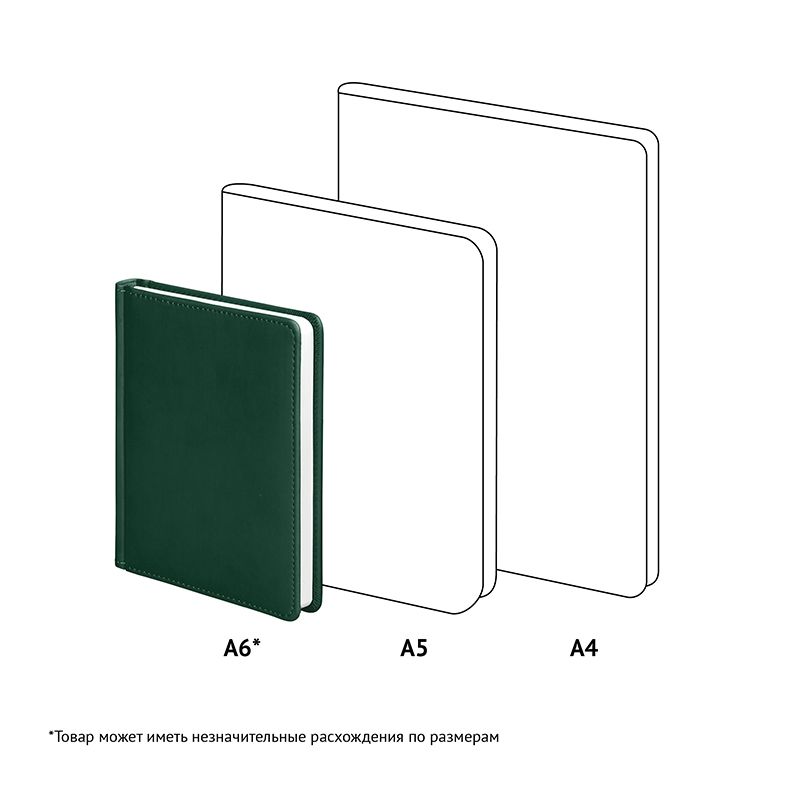 Ежедневник недатир. А6, 136л., кожзам, OfficeSpace "Winner", зеленый